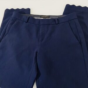 Banana Republic Women's Navy Dress Pants Size 6 Ankle Pants Scalloped Hem AVERY‎